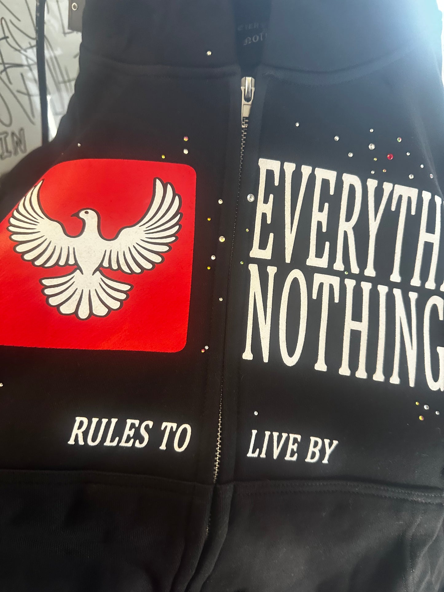 "Faith Rules" Rhinestone Hoodie