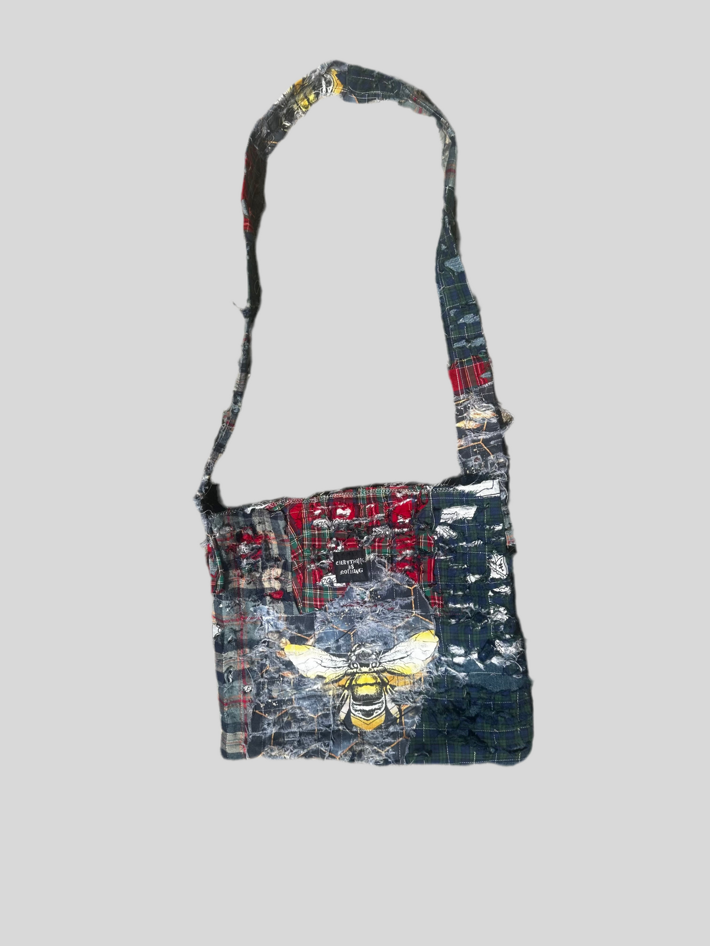 Flannel Distressted Boro Style Bag