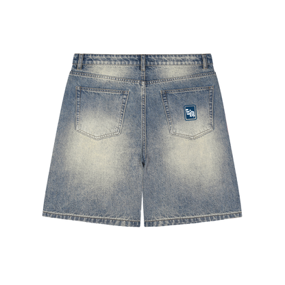 "EIN PINS BAGGY DENIM SHORTS"