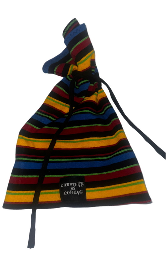 STRIPED TIE BEANIE