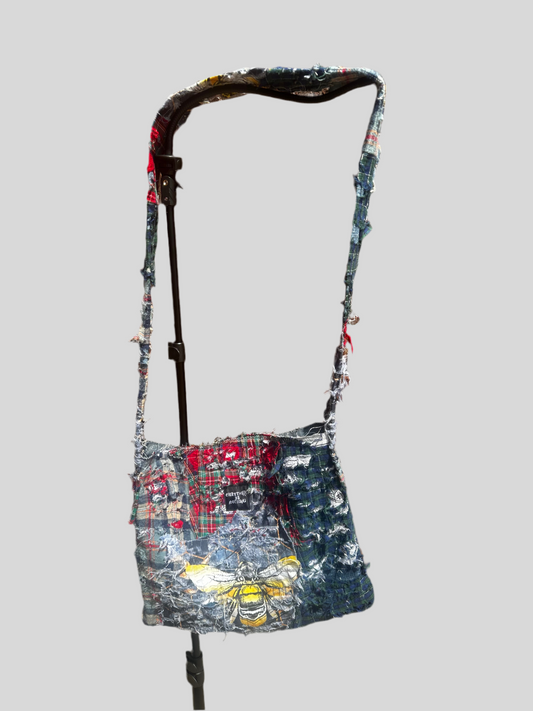 Flannel Distressted Boro Style Bag