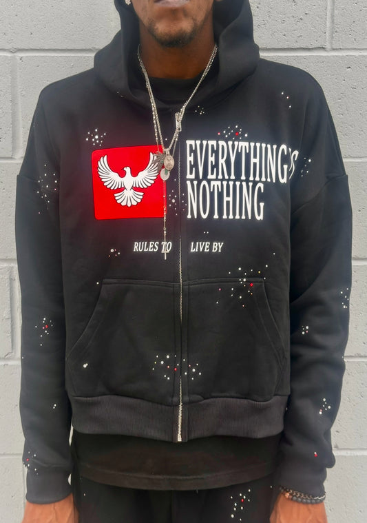 "Faith Rules"  Rhinestone Hoodie