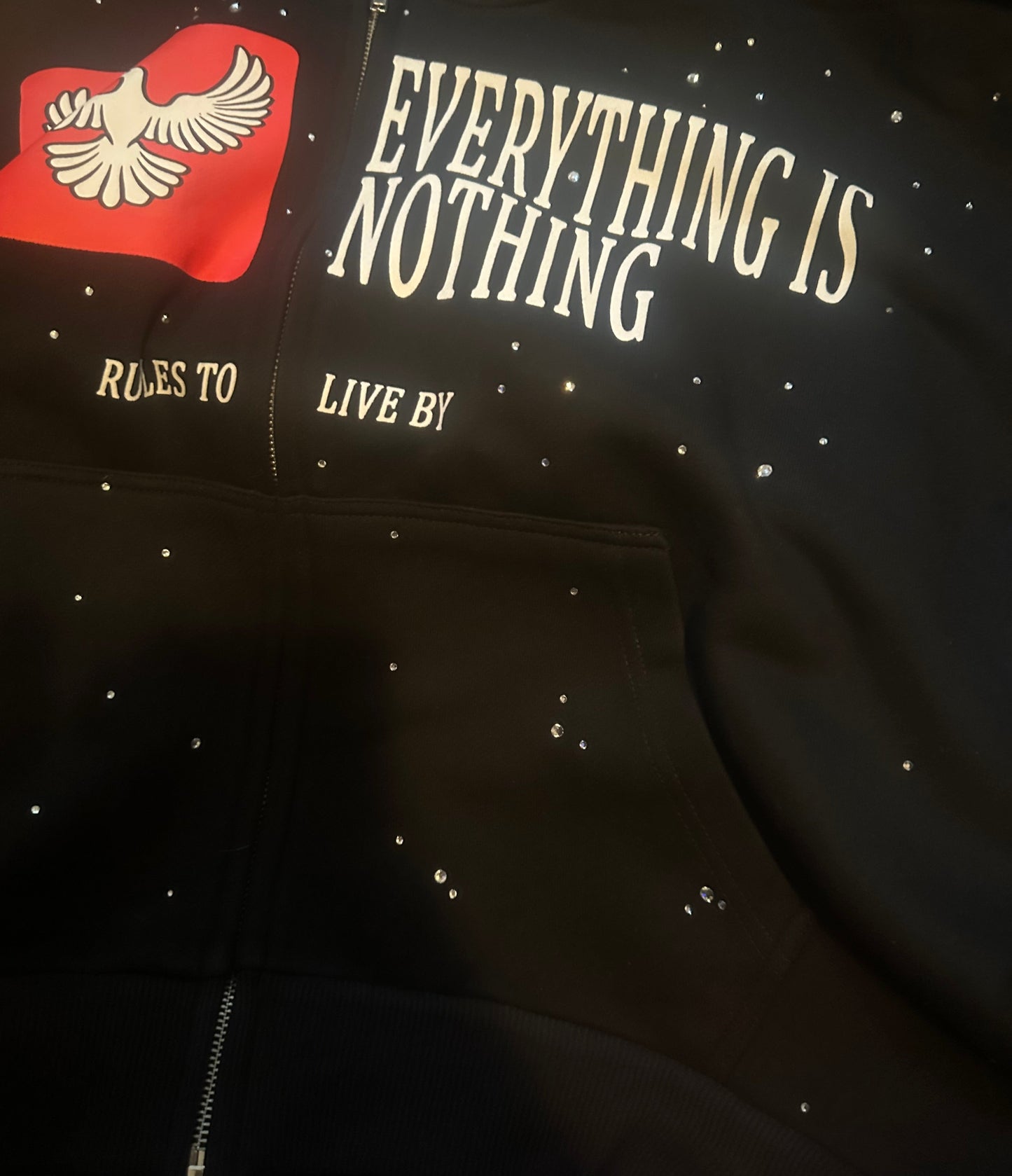 "Faith Rules"  Rhinestone Hoodie