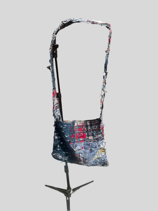 Flannel Distressted Boro Style Bag