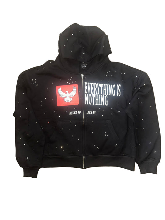 "Faith Rules"  Rhinestone Hoodie