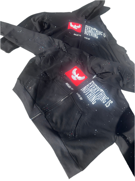 "Faith Rules"  Rhinestone Hoodie
