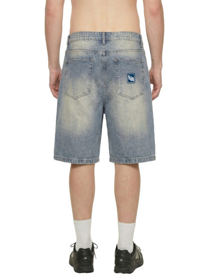 "EIN PINS BAGGY DENIM SHORTS"