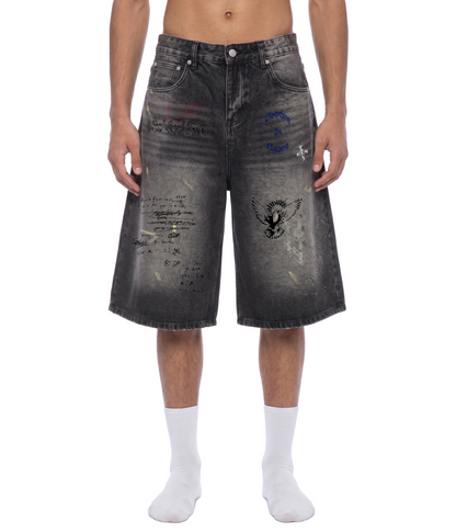 “EIN Washed Denim Shorts”